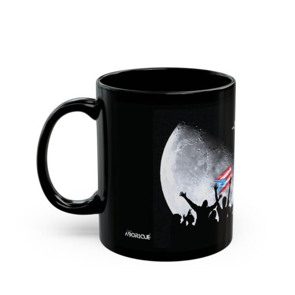 Taza "BoriLuna" - Black Mug "Boricua, Aunque Naciera en la Luna"